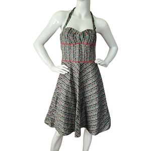 Vintage 90s Hot topic Halter Pinup Retro Dress